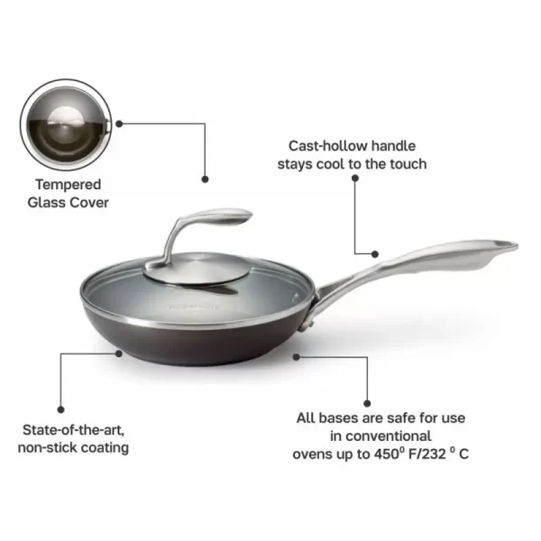 20 CM Tupperware Black Series Fry Pan With Lid (1 Pc)