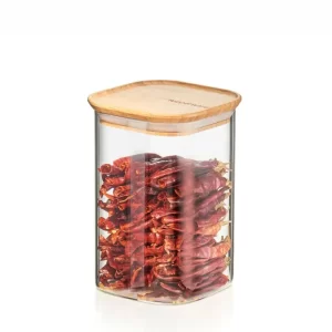 1 Ltr. Tupperware Bamboo Clear Storage Jar (1 Pc)