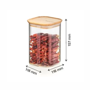 1 Ltr. Tupperware Bamboo Clear Storage Jar (1 Pc)