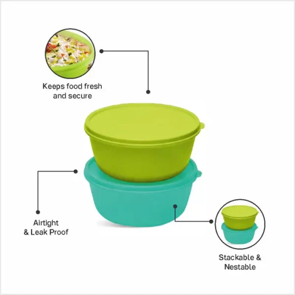1.5 Ltr Tupperware SS Bowl (Set of 2)