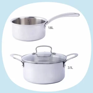 Trayam Sauce Pan 1.6Ltr + Trayam Casserole Pan 3.1Ltr