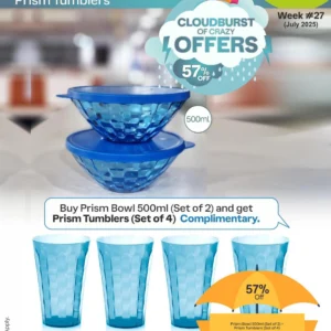 Prism Bowl 500ml (Set of 2) + Prism Tumblers (Set of 4)