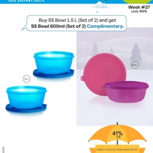 SS Bowl 1.5L (Set of 2) + SS Bowl 600ml (Set of 2)