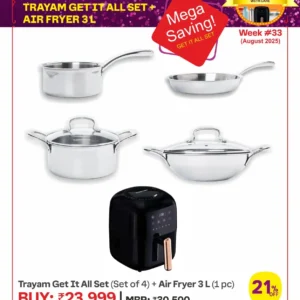 Trayam Get It All Set (Set of 4) + Air Fryer 3L (1pc)