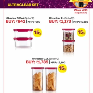 Ultraclear 500ml (set of 2) + UltraClear 1L (Set of 2) + UltraClear 2.2L (Set of 2)