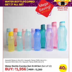 Aquasafe Fliptop 1L (Set of 2) + Fliptop 750ml (Set of 2) + Aquasafe 500ml (Set of 4) + Fliptop 310ml (Set of 4)