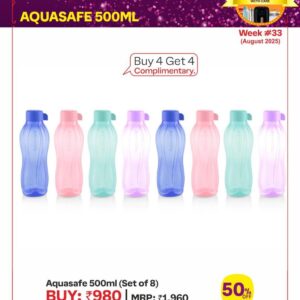 Aquasafe 500ML Bottle Set of 8
