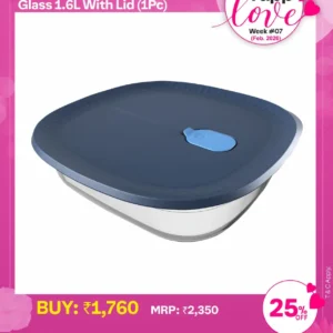 Voila Bakeware Square Glass 1.6L with Lid (1pc)